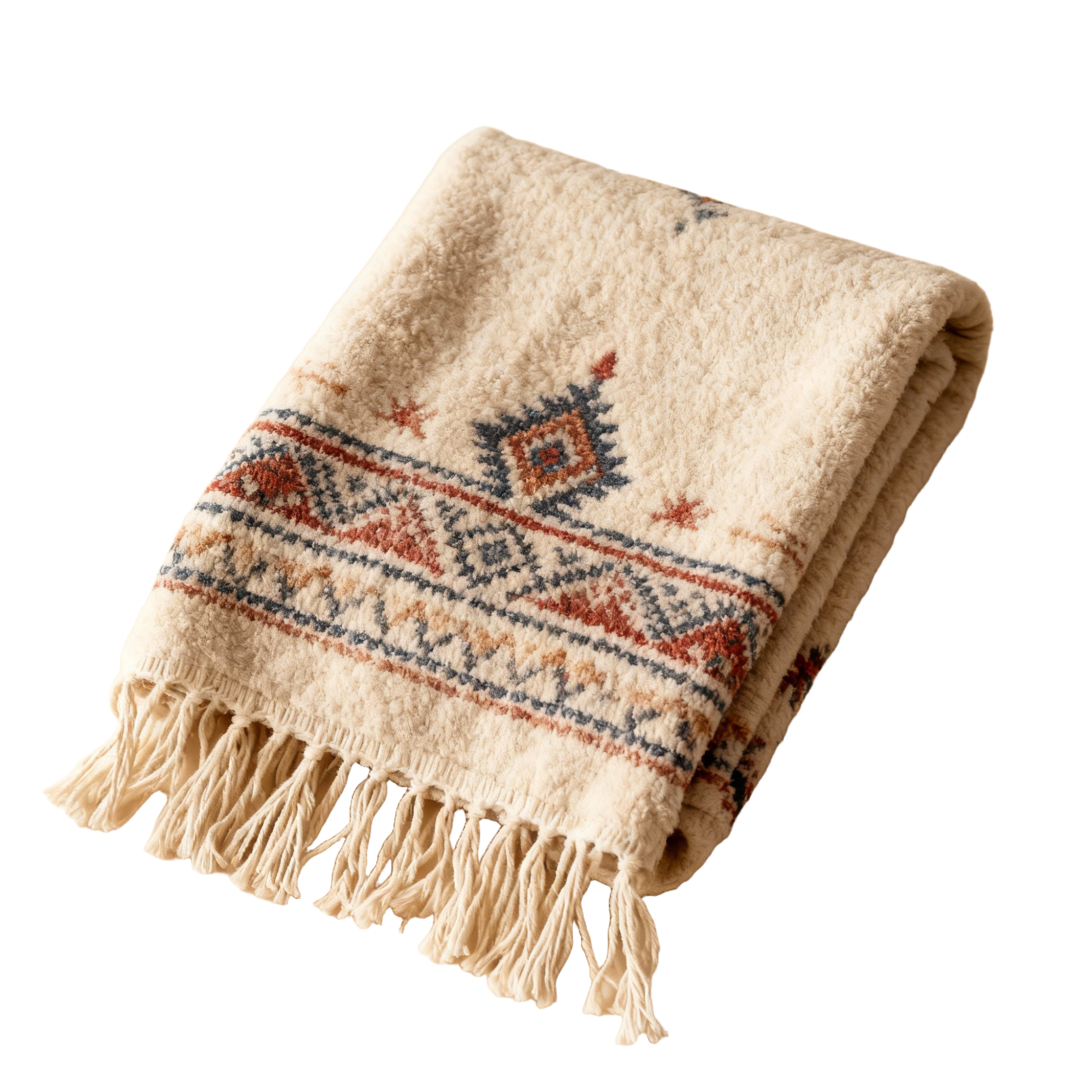 Boho Woven Fringe Throw Blanket