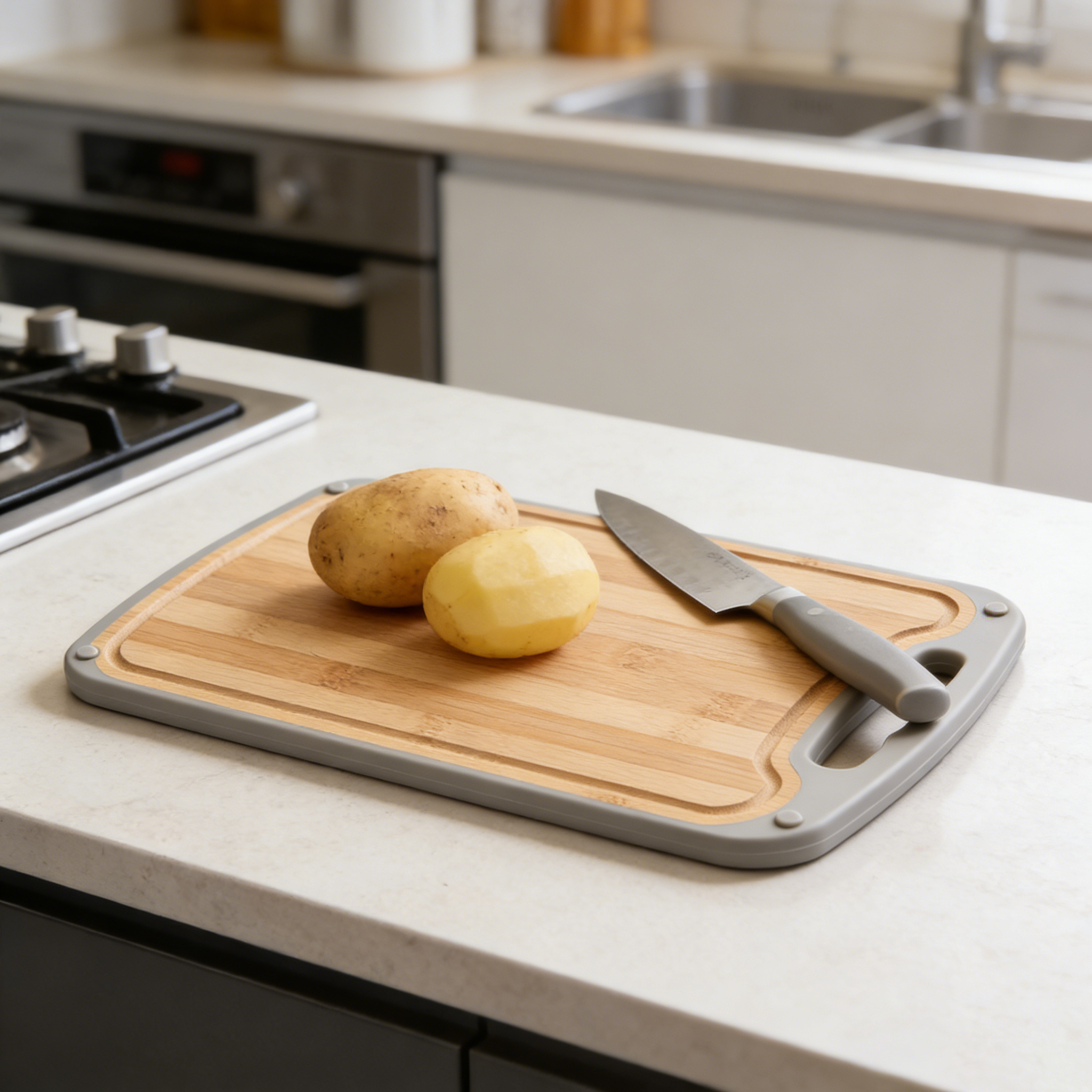 Bamboo Cutting Board Set (Large & Small, 2-Piece)