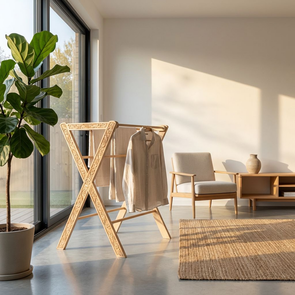 Folding Wooden Drying Rack