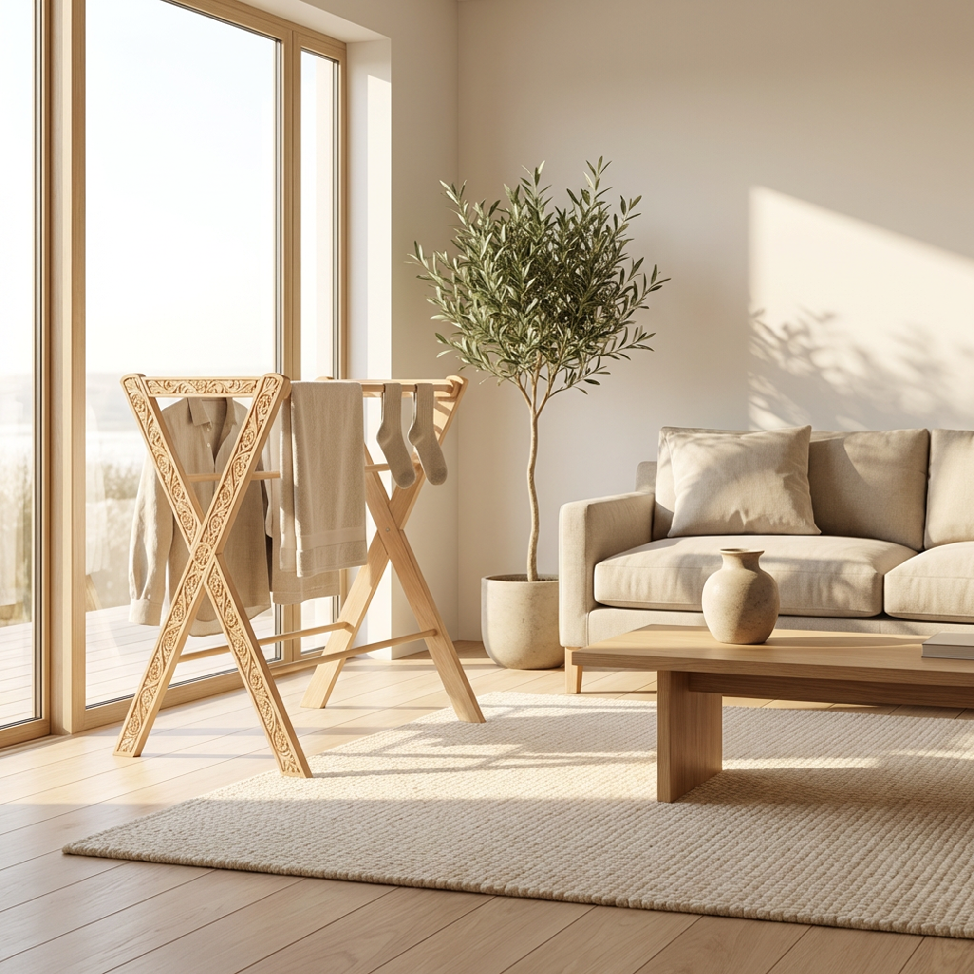 Folding Wooden Drying Rack