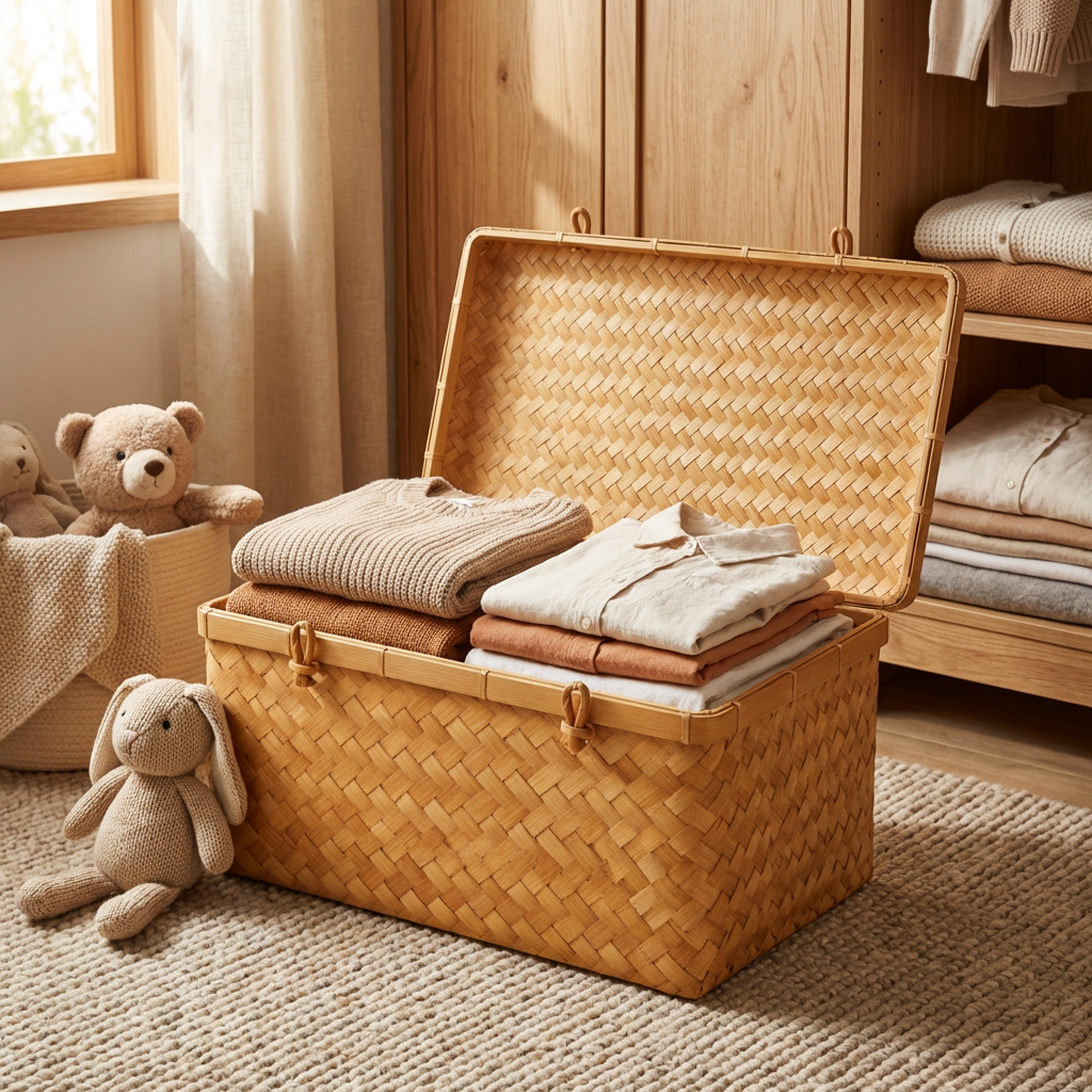 Lidded Woven Storage Basket