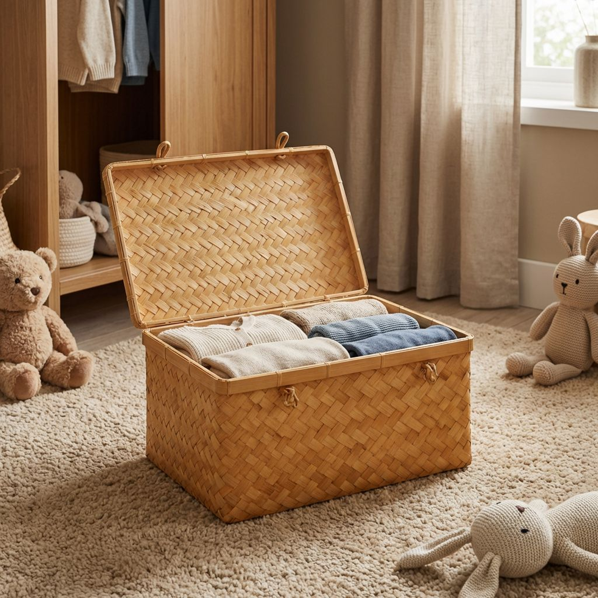 Lidded Woven Storage Basket