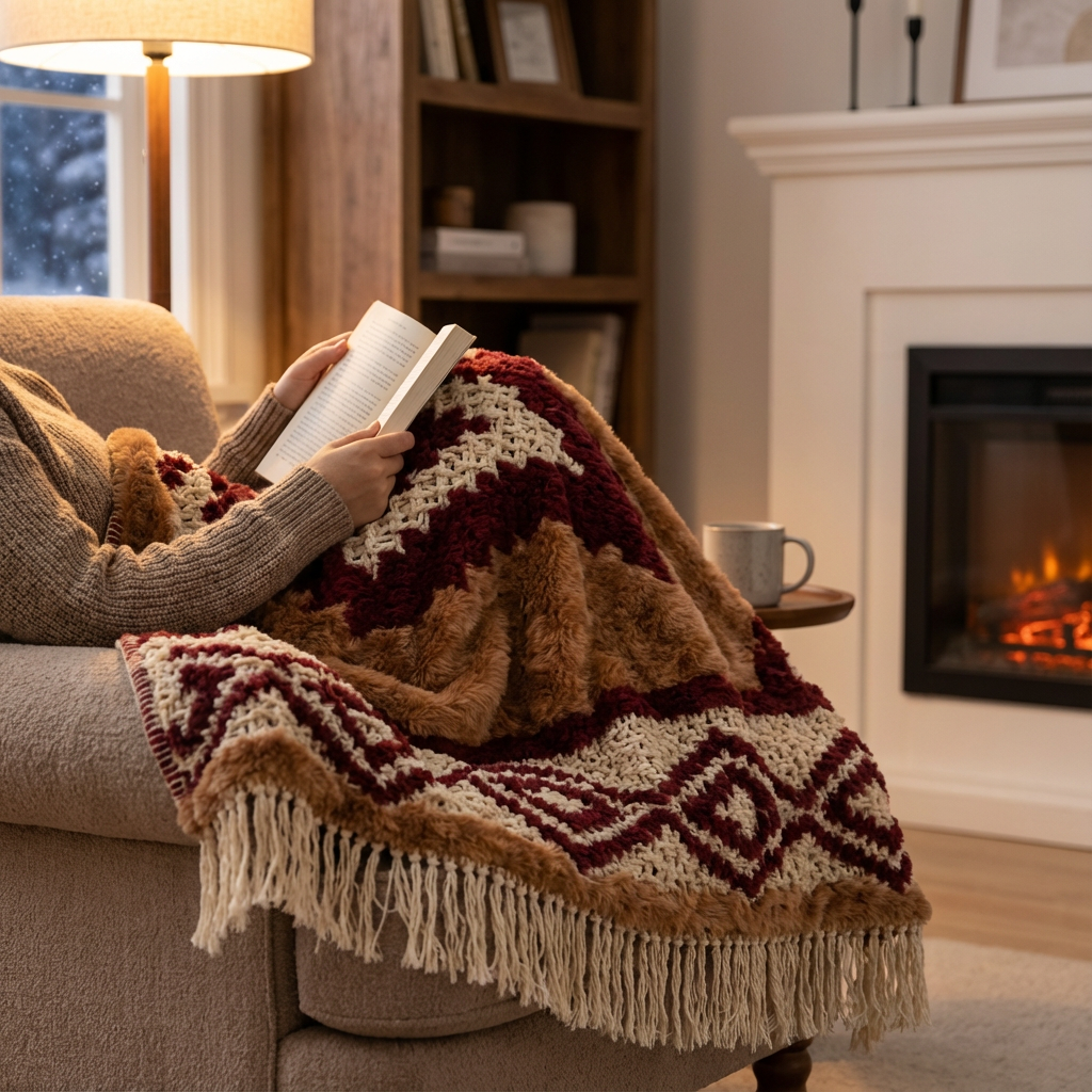 Rustic Southwestern Pattern Throw Blanket