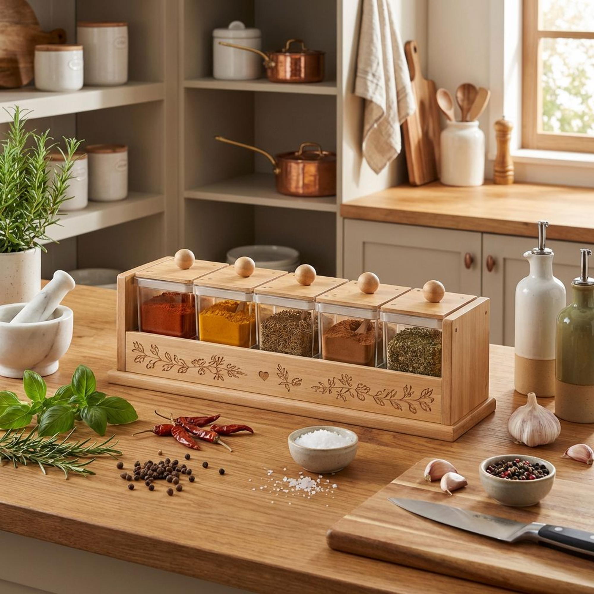 5-Jar Kitchen Seasoning Box Set