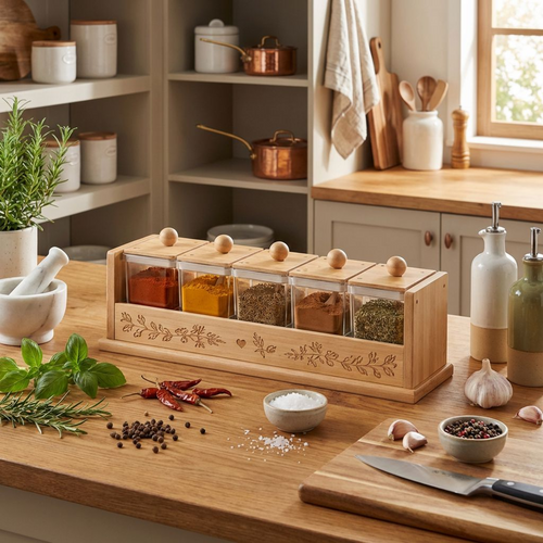 5-Jar Kitchen Seasoning Box Set