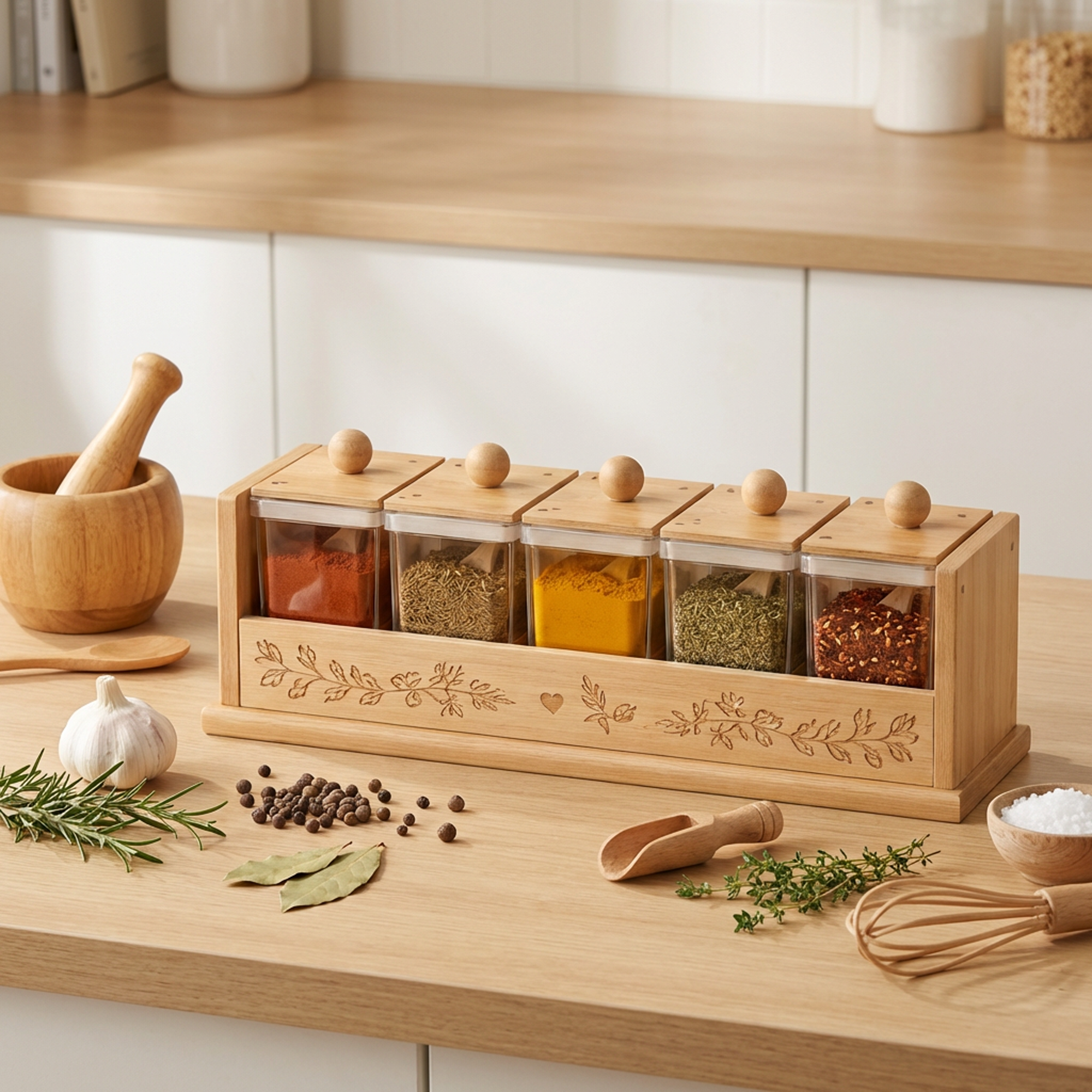 5-Jar Kitchen Seasoning Box Set
