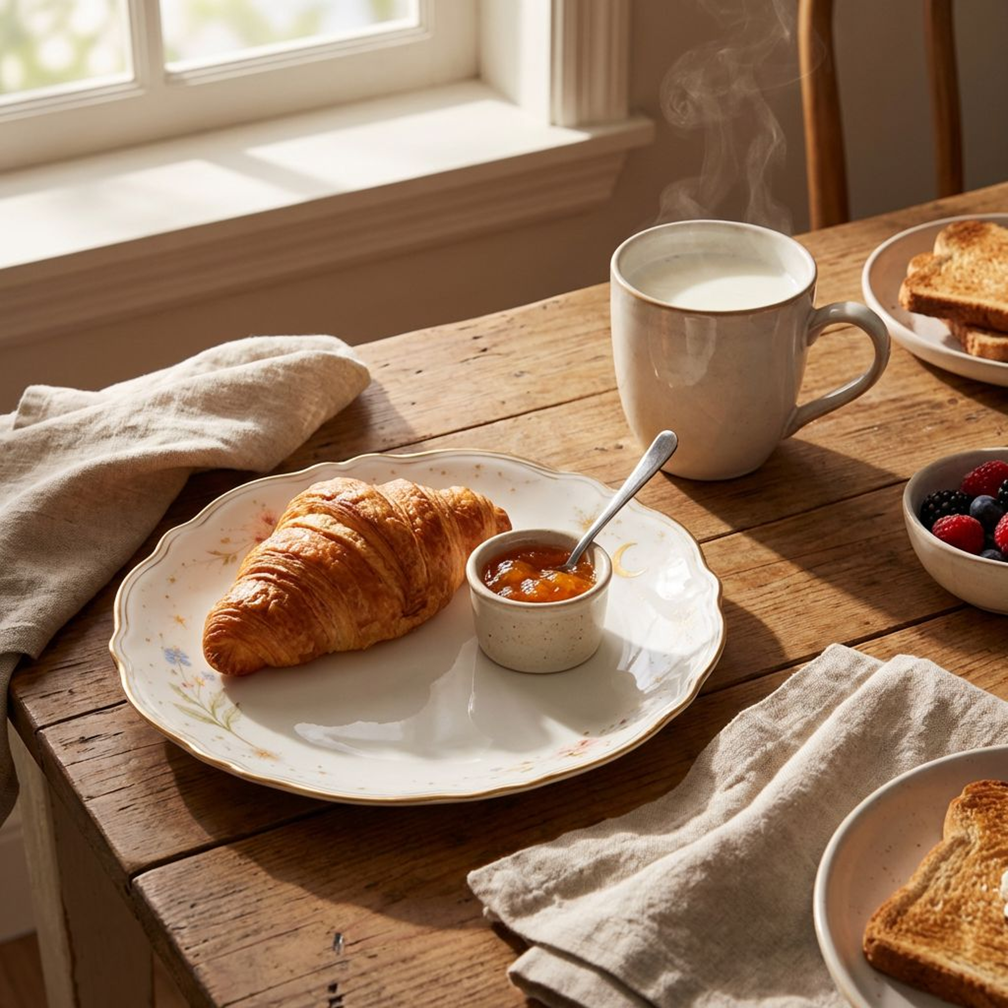 Scalloped Gold Rim Dessert Plate